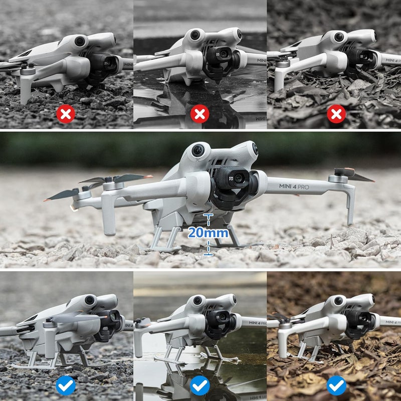 STARTRC جهاز هبوط ميني 4 برو لطائرة DJI ميني 4 برو، واقي أرجل الهبوط القابلة للطي الممتدة - Image 3